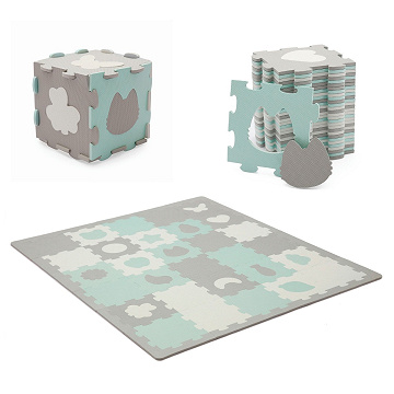 3D foam puzzle mat LUNO SHAPES mint