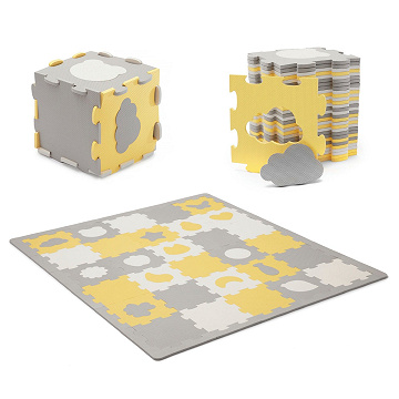 3D  foam puzzle mat LUNO SHAPES yellow