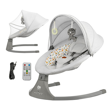 Electric rocker bouncer 2in1 LUMI 2 light grey
