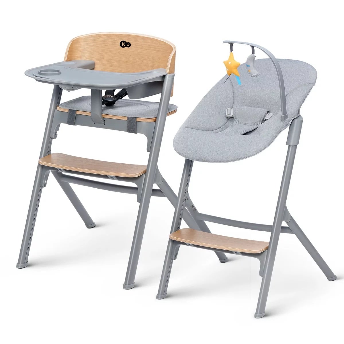 High Chair LIVY and CALMEE wooden from Kinderkraft