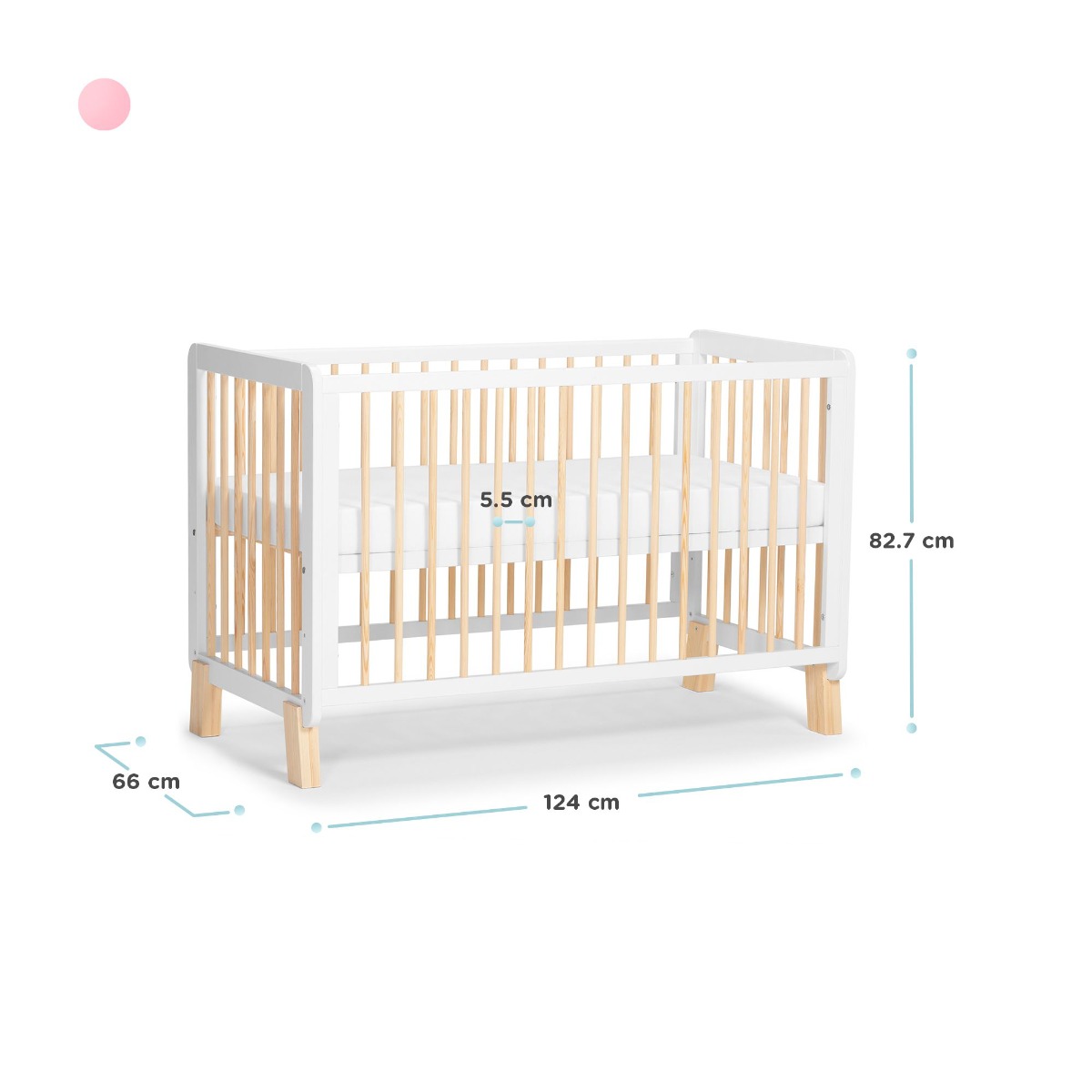 Wooden Cot with Mattress LUNKY