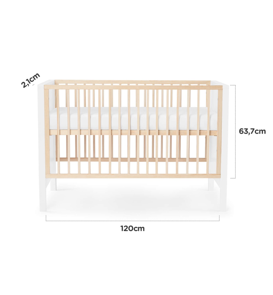 Wooden cot MIA without mattress