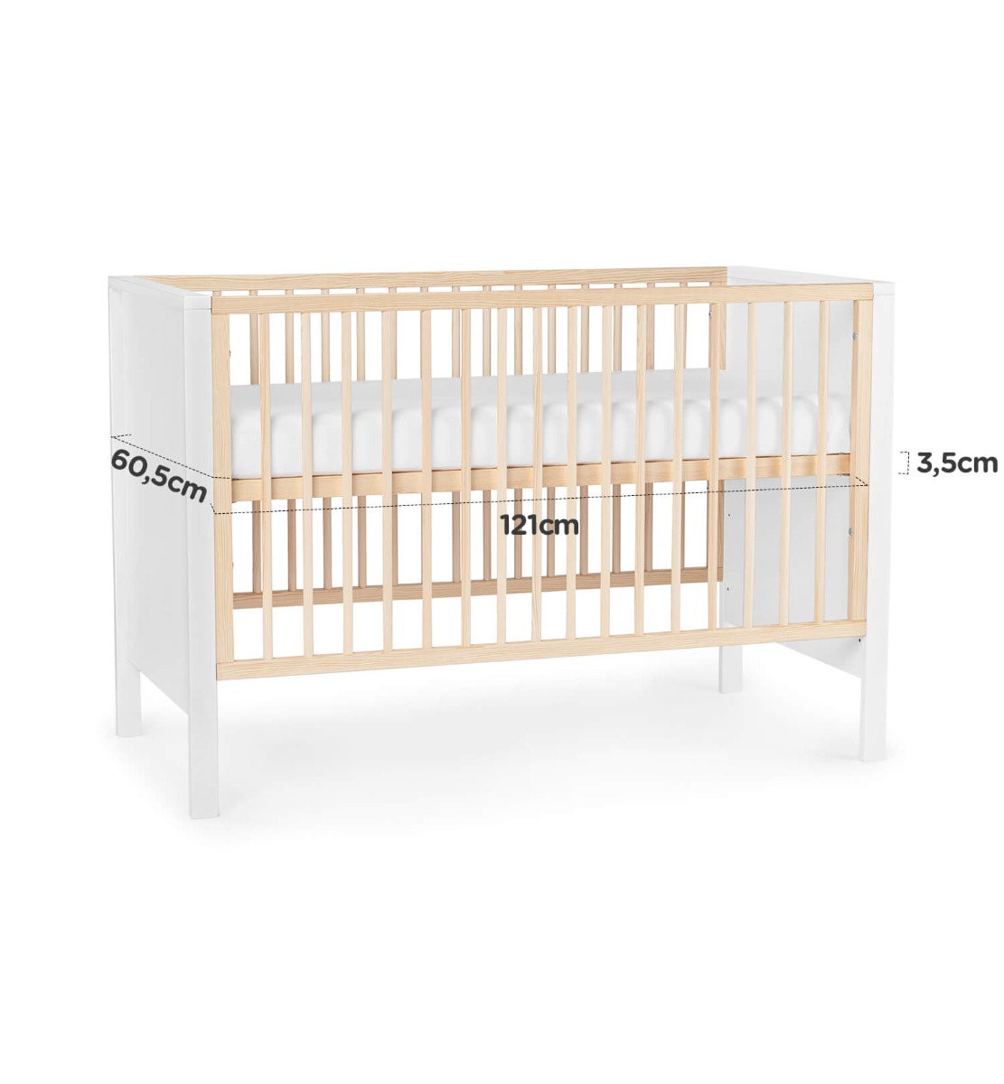 Wooden cot MIA without mattress